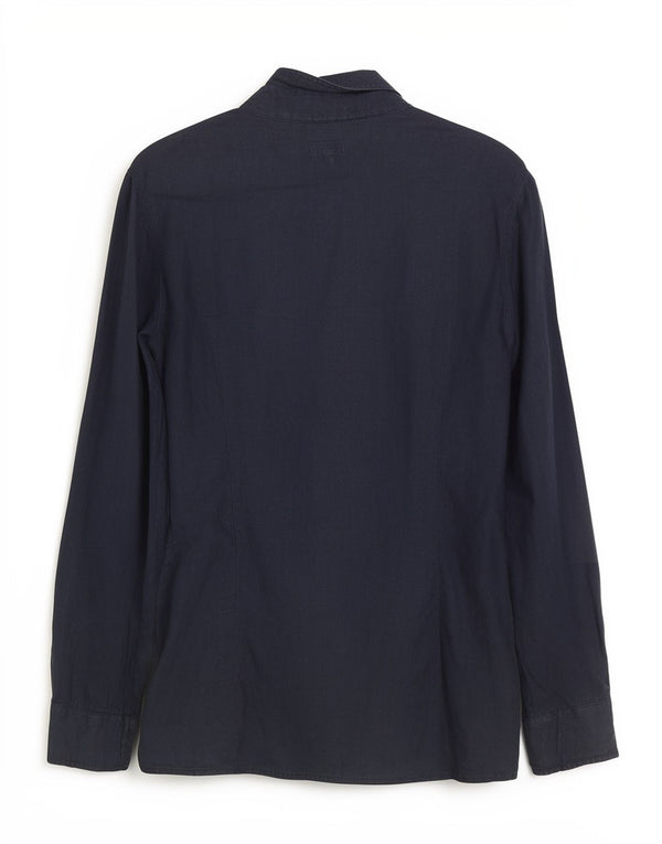 Armani Jeans Womens Pullover Shirt IT 42 Medium Navy Blue Linen