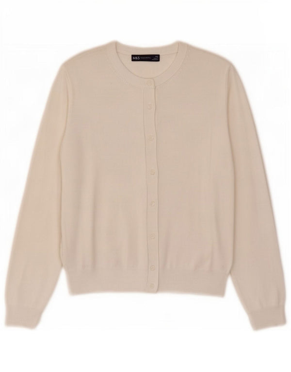 Pulover cardigan pentru femei Marks & Spencer UK 16 mare, viscoză alb