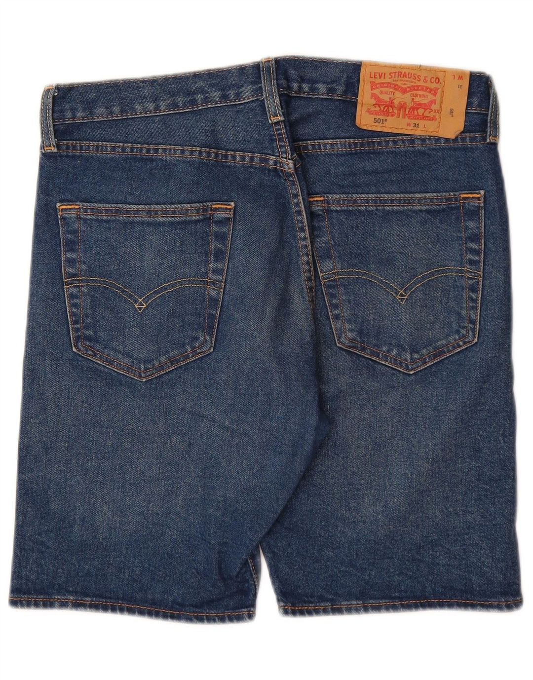 Pantaloni scurți din blugi pentru bărbați LEVI'S 501 W31, bumbac, albastru bleumarin mediu