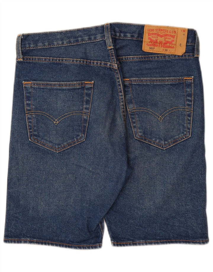 Pantaloni scurți din blugi pentru bărbați LEVI'S 501 W31, bumbac, albastru bleumarin mediu