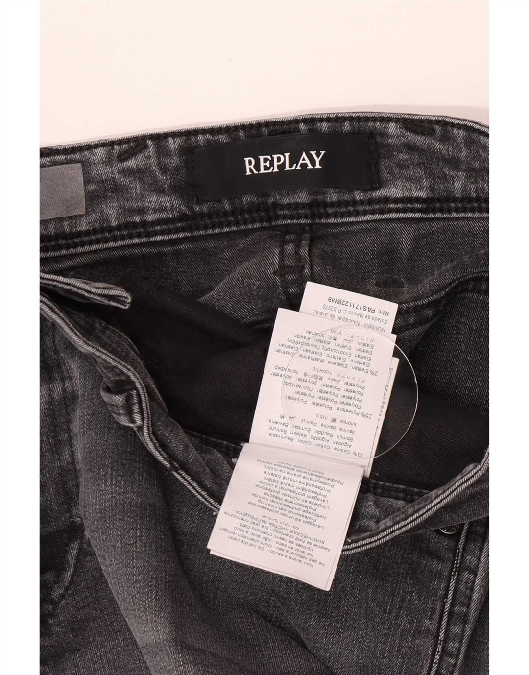 Replay blugi slim pentru femei W33 L32 bumbac gri