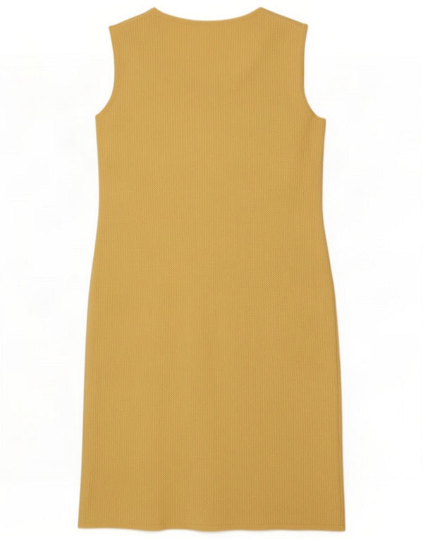 Vintage pentru femei fără mâneci rochie teacă UK 10 Small Yellow