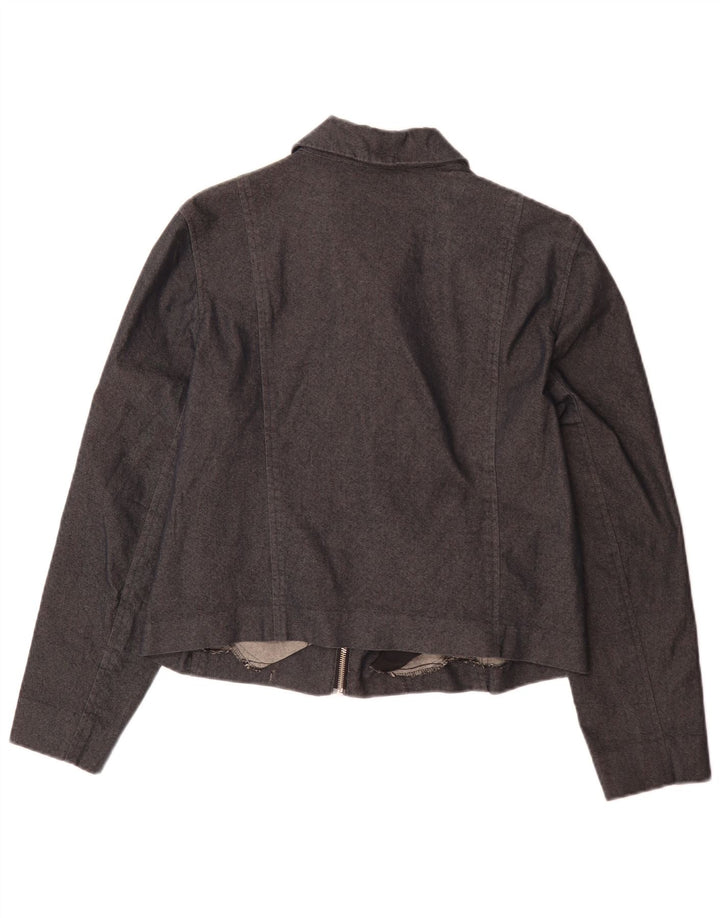 Jachetă bomber pentru femei Ralph Lauren UK 14 mare bumbac gri
