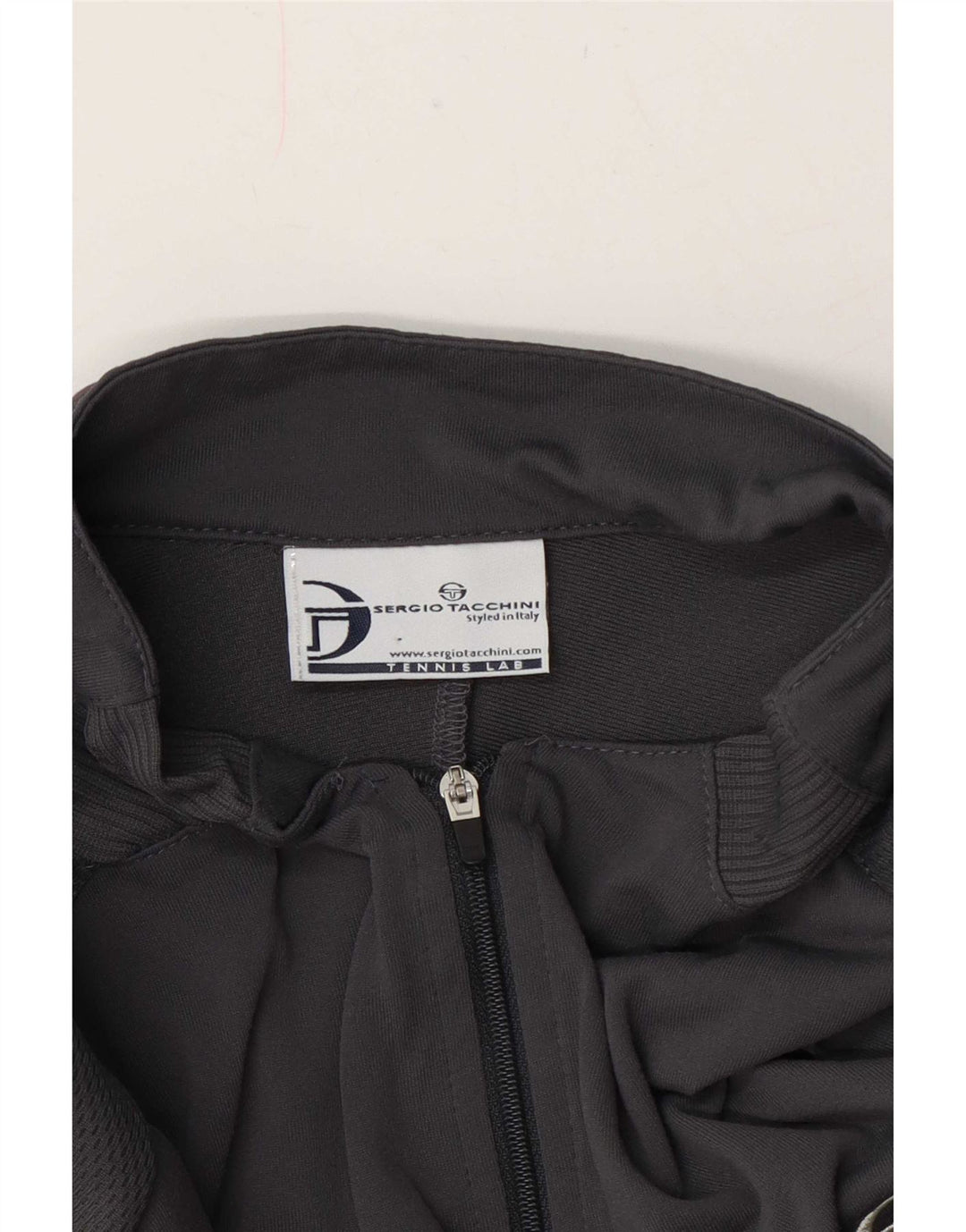 Sergio Tacchini Tricou cu fermoar pentru bărbați Top XL gri