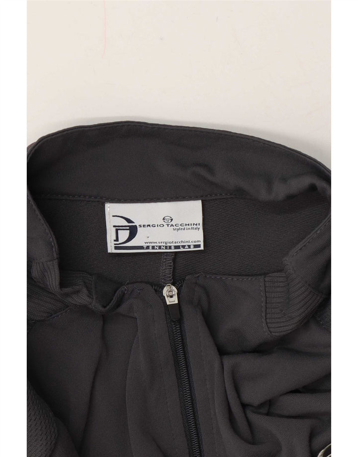 Sergio Tacchini Tricou cu fermoar pentru bărbați Top XL gri