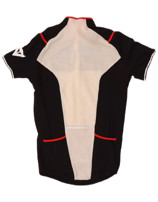 Top din jerseu Dainese pentru bărbați, cu mânecă scurtă, cu fermoar, negru, colorblock