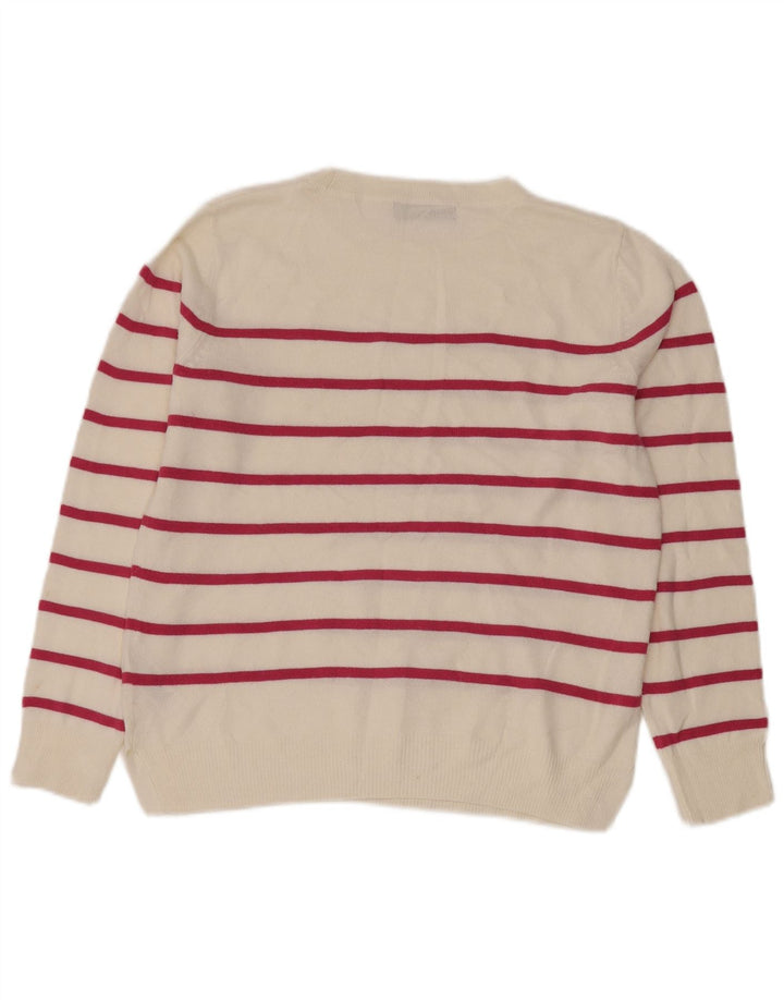 Pulover pentru femei Marks & Spencer cu decolteu rotund, cu dungi albe mici, UK 10