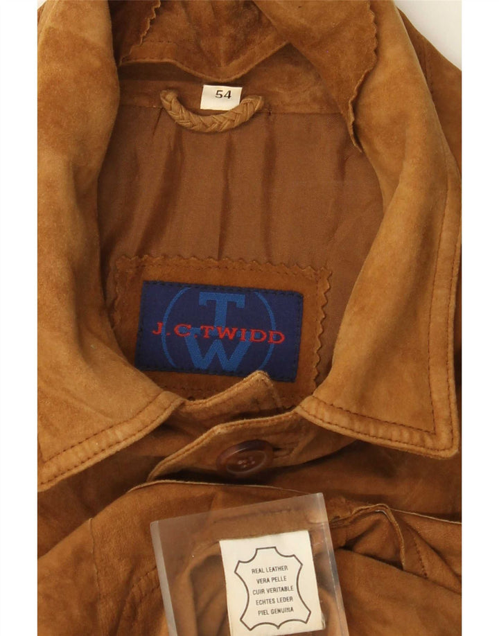 Pardesiu din piele intoarsa pentru barbati J. C. Twidd IT 54 2XL piele bej