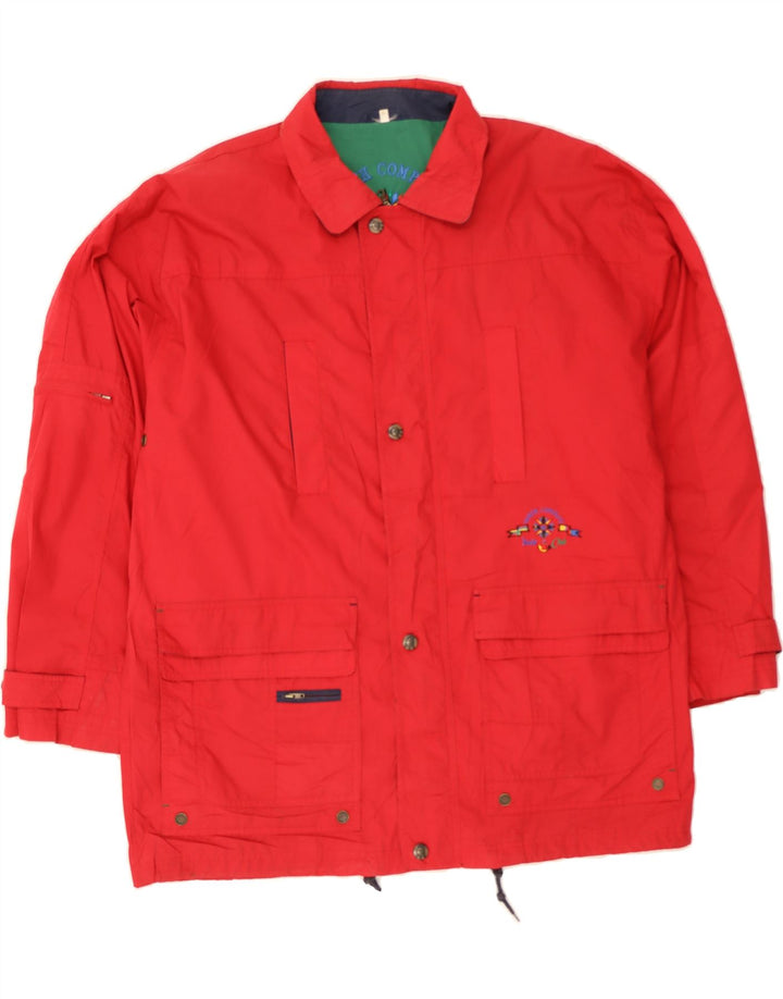YACHTING CLUB Mens Windbreaker Jacket UK 42 XL Red Polyester Vintage Yachting Club and Second-Hand Yachting Club from Messina Hembry 