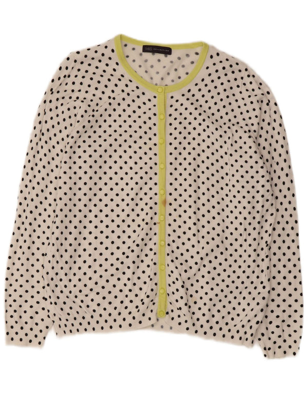 Pulover cardigan pentru femei Marks & Spencer UK 20 2XL, viscoză cu buline albe