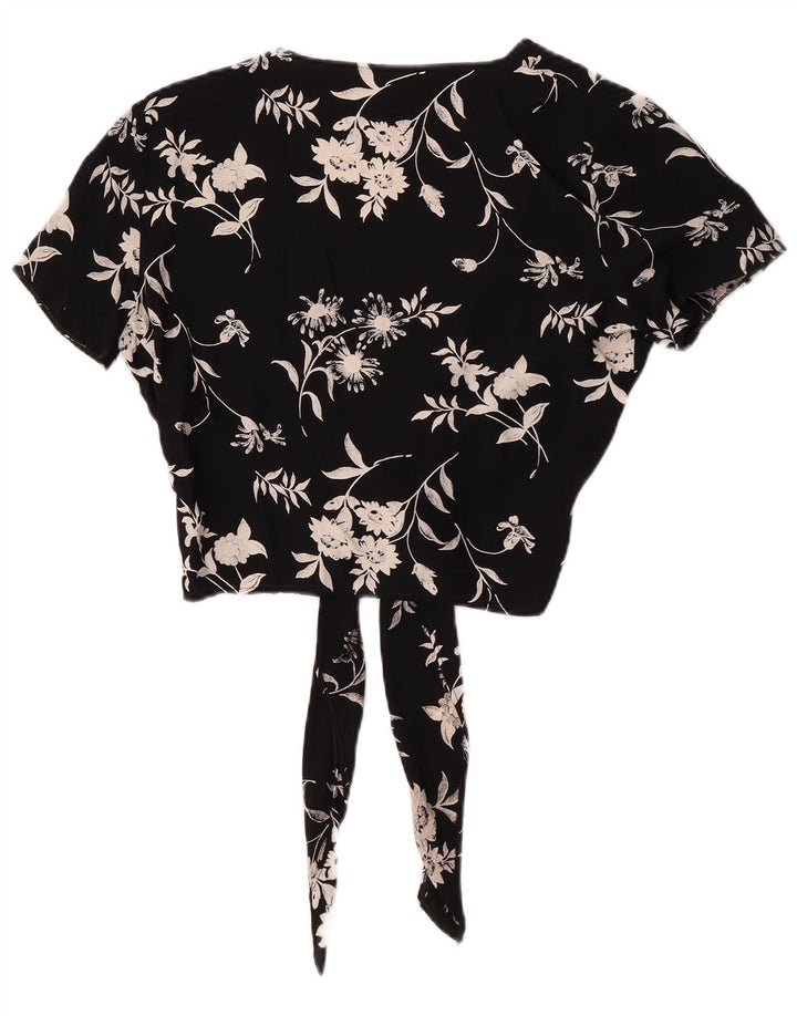 Top cardigan cu cravată în față pentru femei Max Dine IT 42 Medium Black Floral