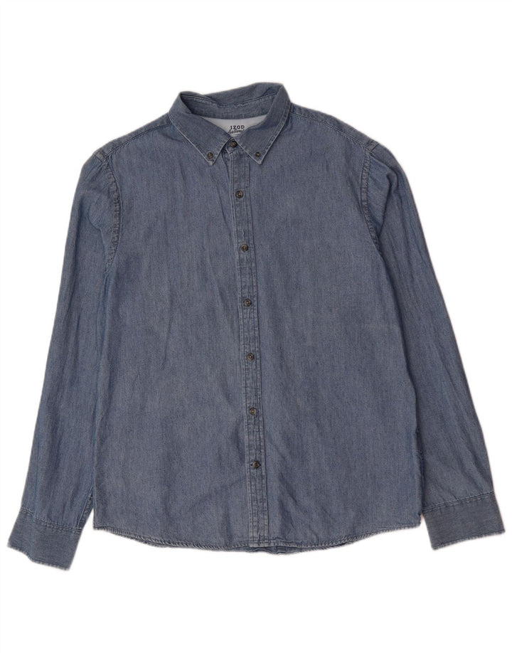 Cămașă din blugi pentru bărbați IZOD, din bumbac albastru mare