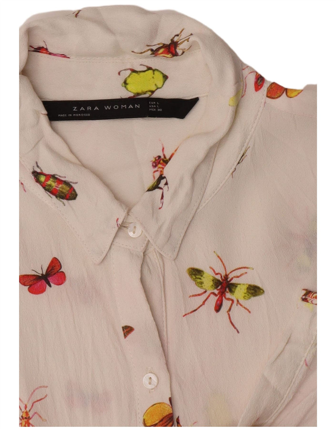 Bluză cămașă pentru femei Zara UK 16 Large White