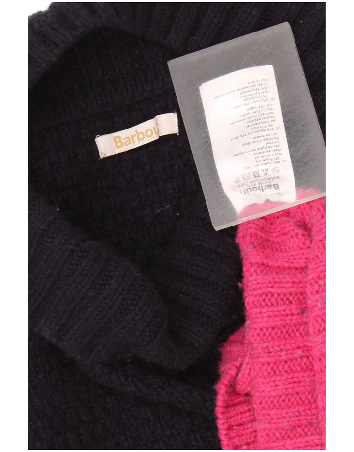 Pulover pentru femei BARBOUR cu gât țestoasă, UK 18 XL, albastru bleumarin, bloc de culoare