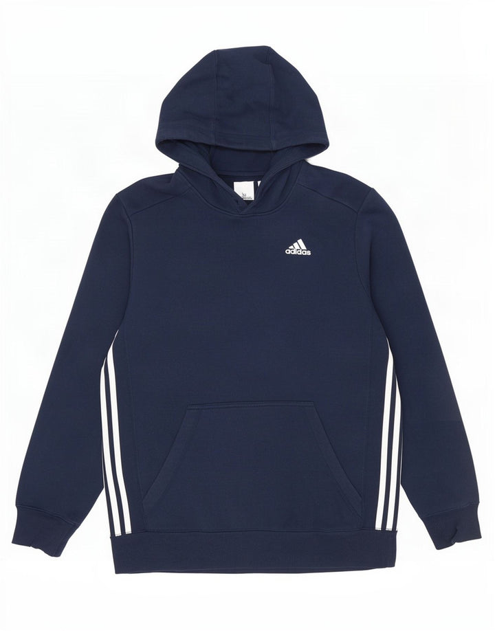 Pulover Adidas pentru bărbați, bumbac, albastru bleumarin mediu