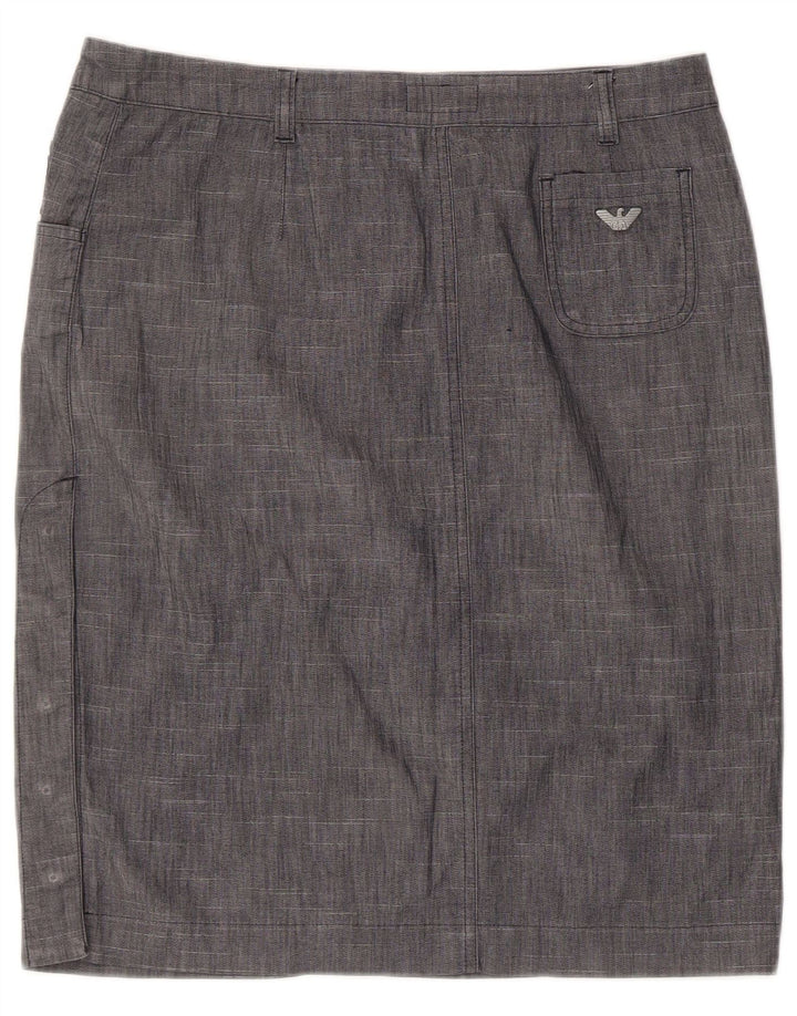 Fusta dreaptă Armani pentru femei IT 46 Large W32 Bumbac gri