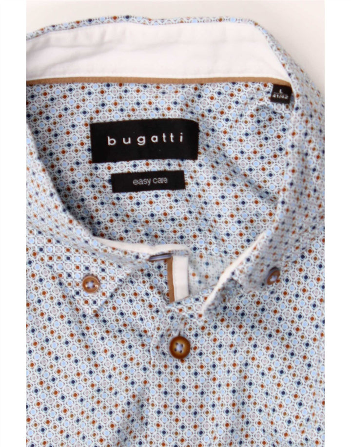 Camasă pentru bărbați Bugatti Easy Care Mărimea 41/42 Mare Albastru Geometric