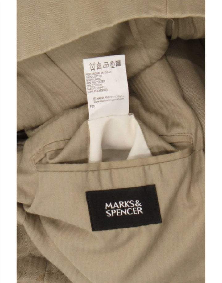 Jachetă pentru bărbați Marks & Spencer, cu 3 nasturi, UK 44 XL, bumbac kaki