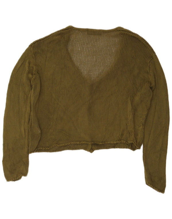 Pulover cardigan pentru femei Zara UK 16, mare, kaki, bumbac