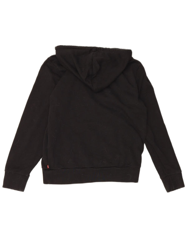 Levi's Pulover cu capota cu grafic pentru femei UK 14 Medium Black Bumbac