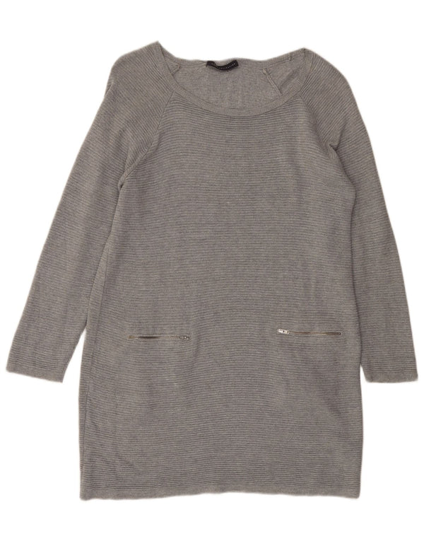 Marks & Spencer Rochie Jumper supradimensionată pentru femei UK 10 Small Grey Viscose