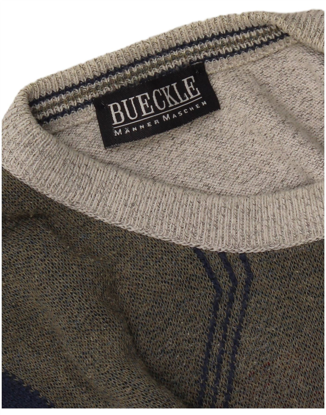 Pulover vintage pentru bărbați cu gât roșu, mare, gri Colorblock