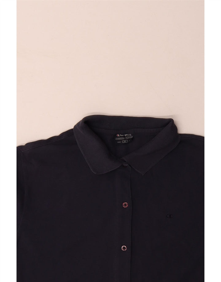 Bluză cămașă cu mânecă scurtă pentru femei CHAMPION UK 18 XL bleumarin