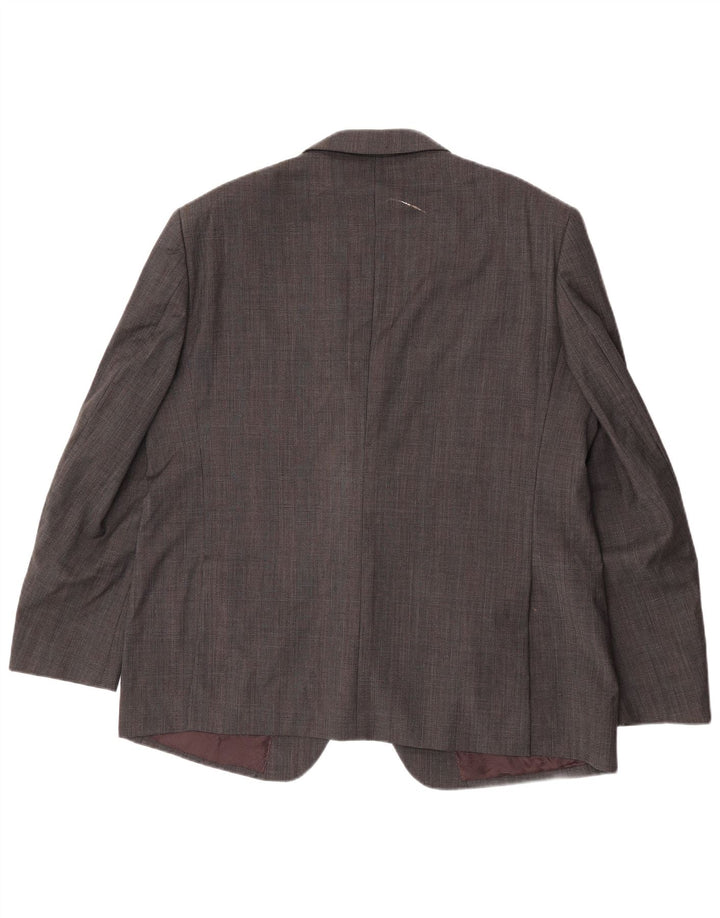 Jachetă pentru bărbați Marks & Spencer, cu 2 nasturi, UK 46 XL, lână cu carouri gri