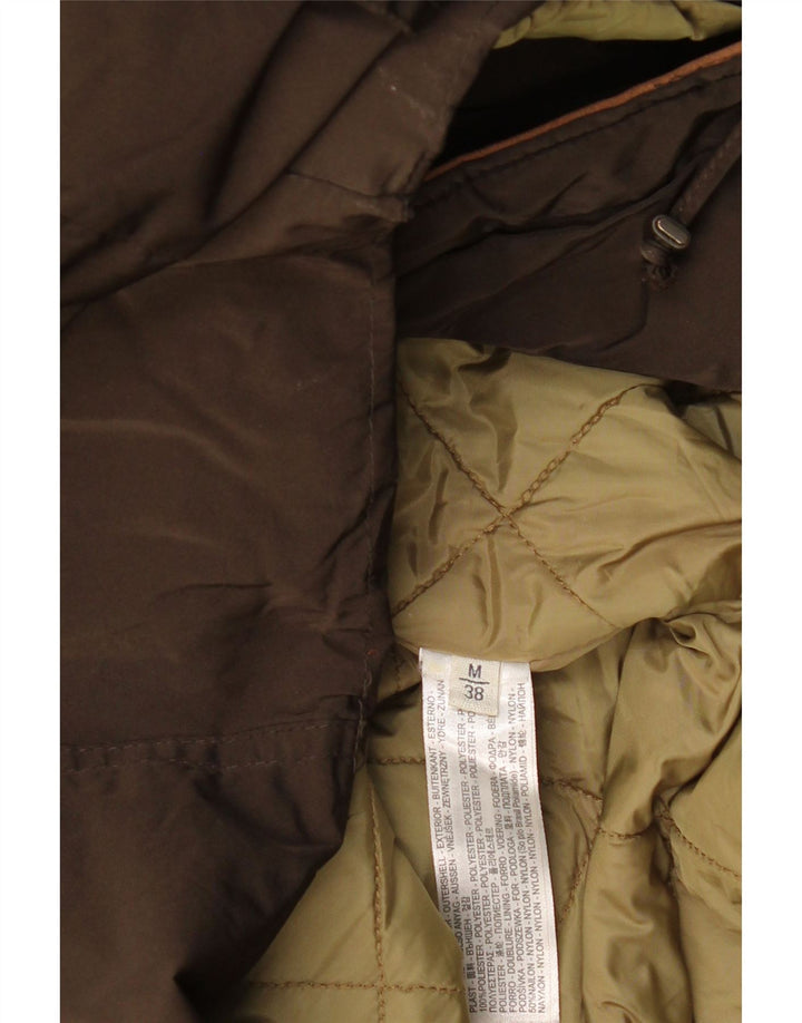 MASSIMO DUTTI Jachetă de vânt cu glugă pentru femei UK 14 Bumbac kaki mediu