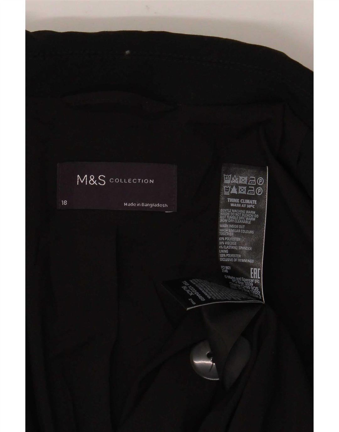 Marks & Spencer jachetă supradimensionată pentru femei, cu 1 nasture, UK 18 XL, negru