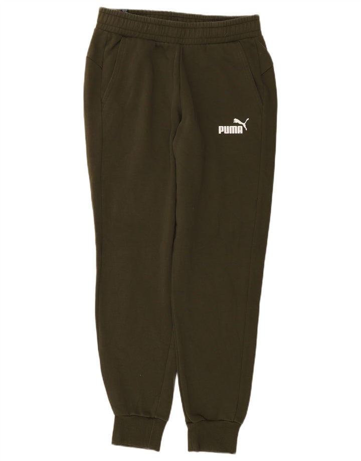 Pantaloni de trening Puma pentru bărbați Joggeri, bumbac mediu kaki