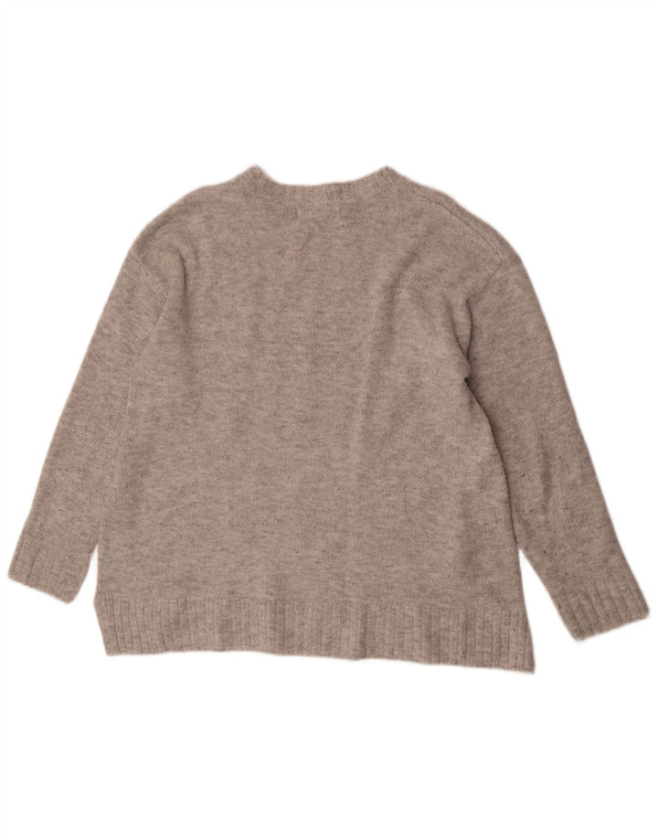 Pulover pentru femei Marks & Spencer cu decolteu rotund UK 14 Medium Gri Acrilic