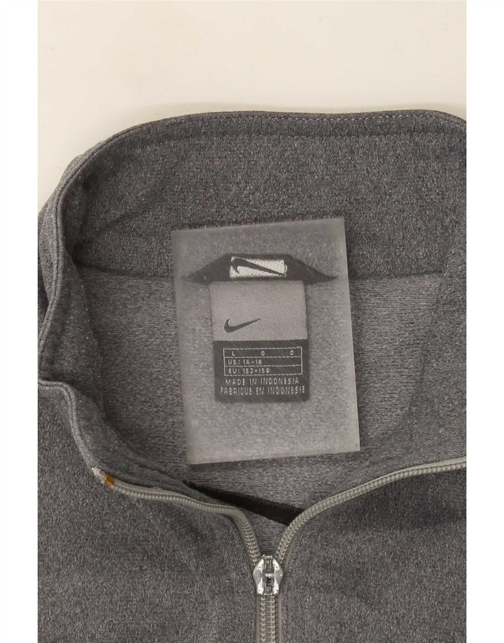 Jachetă de top pentru trening cu grafică Nike pentru băieți 12-13 ani, mare, gri pete