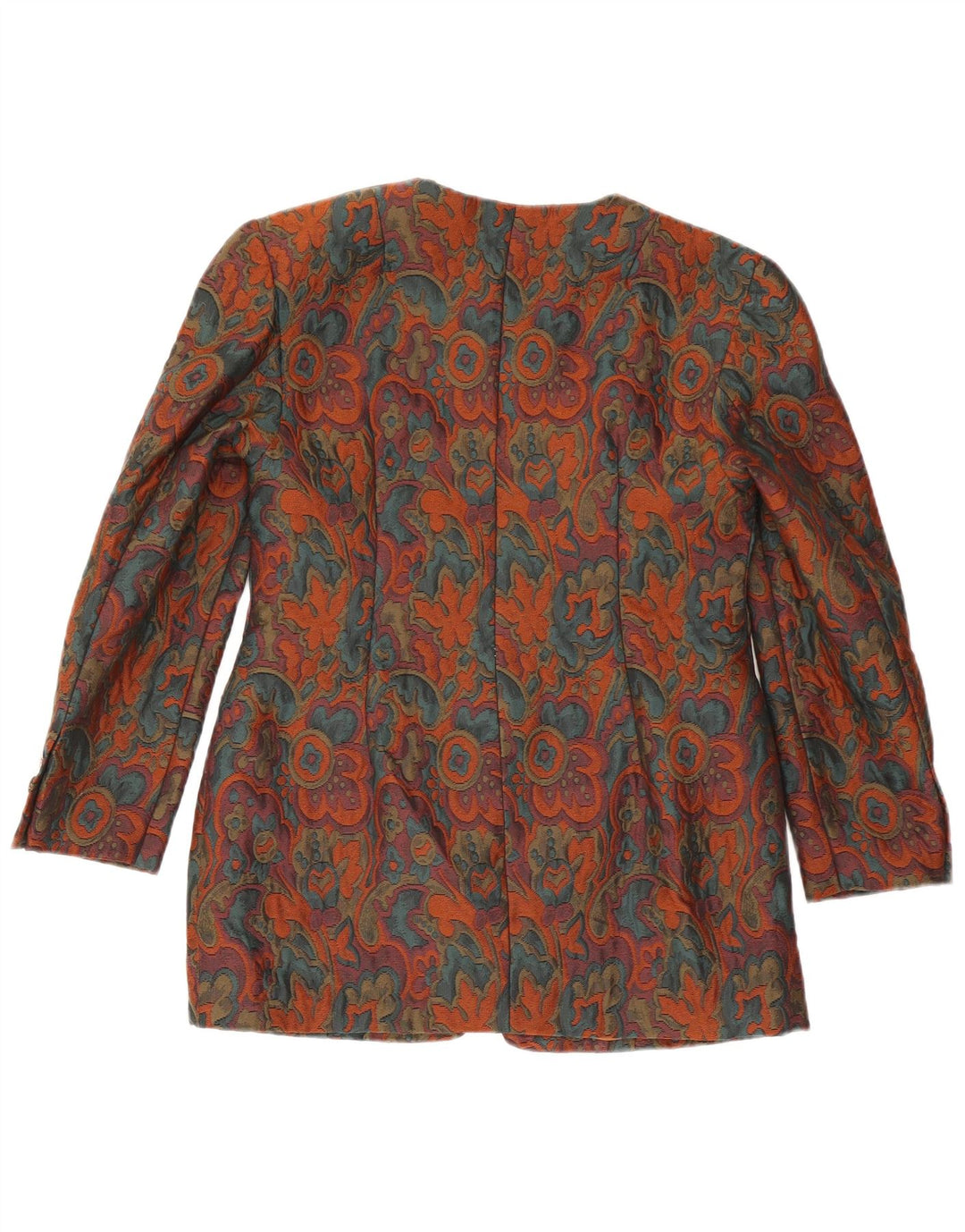 Jachetă vintage pentru femei cu 1 nasture, UK 10, multicoloră, florală