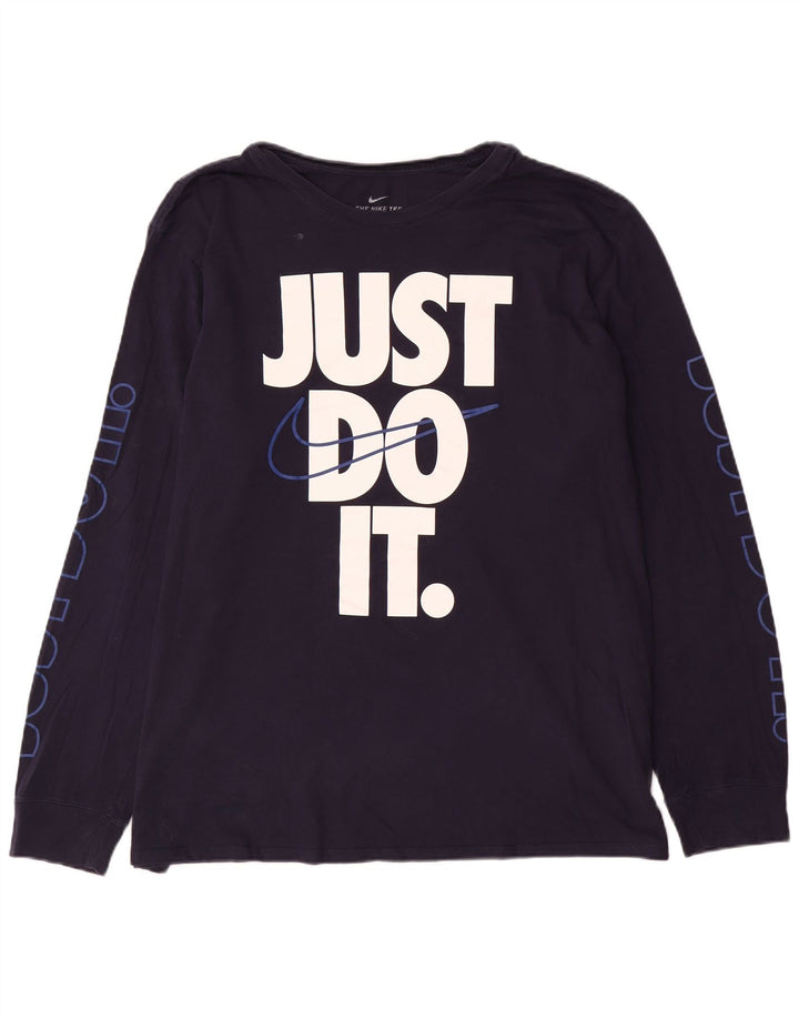 Tricou grafic Nike pentru bărbați cu mânecă lungă 2XL bleumarin