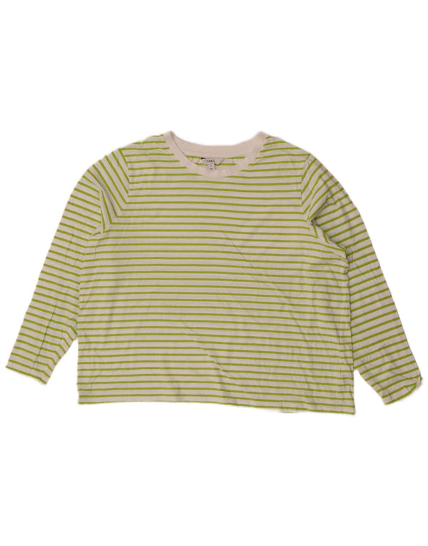 Marks & Spencer Top pentru femei cu mânecă lungă UK 20 2XL Bumbac cu dungi albe