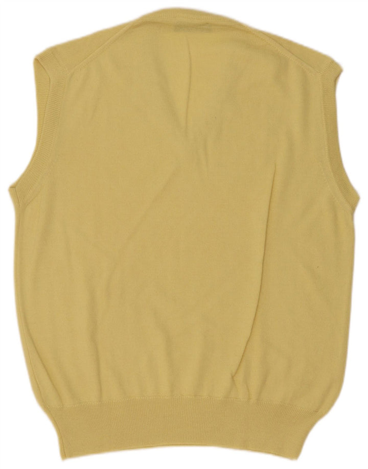 Vintage Mens Vest Tank Top IT 50 Medium Galben Lână