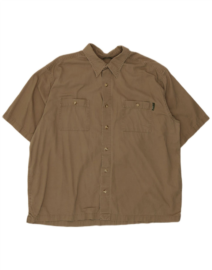 Cămașă cu mânecă scurtă pentru bărbați Eddie Bauer, bumbac bej XL