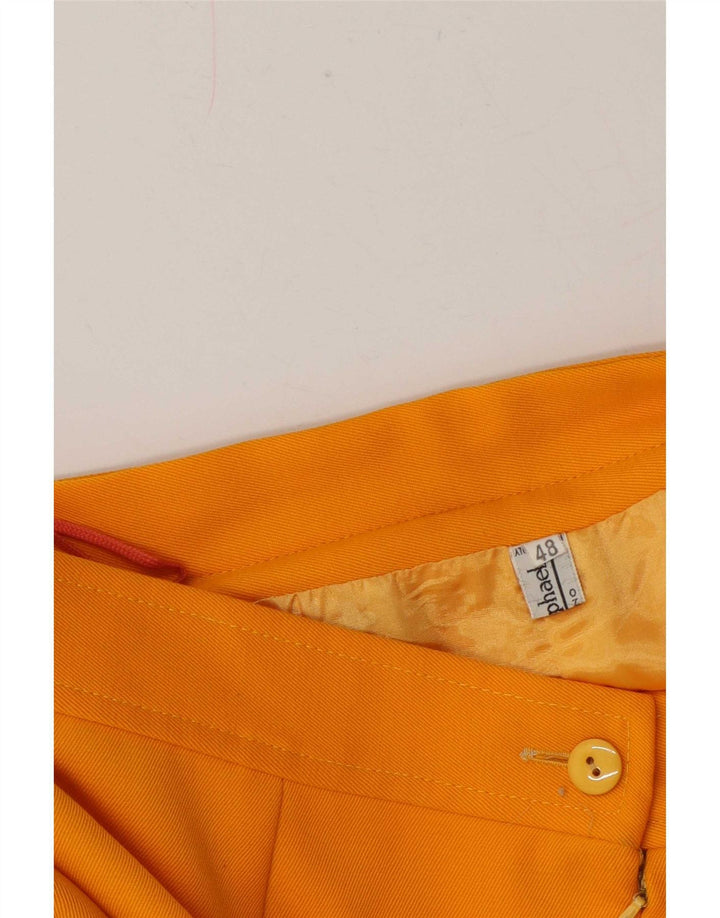 Fustă A-Line Vintage pentru femei W30 Lână portocalie medie