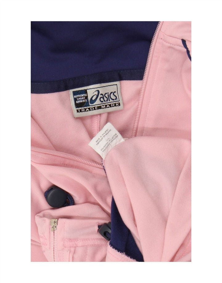 Jachetă de top pentru trening cu glugă Asics pentru femei UK 14 Medium Pink Colorblock