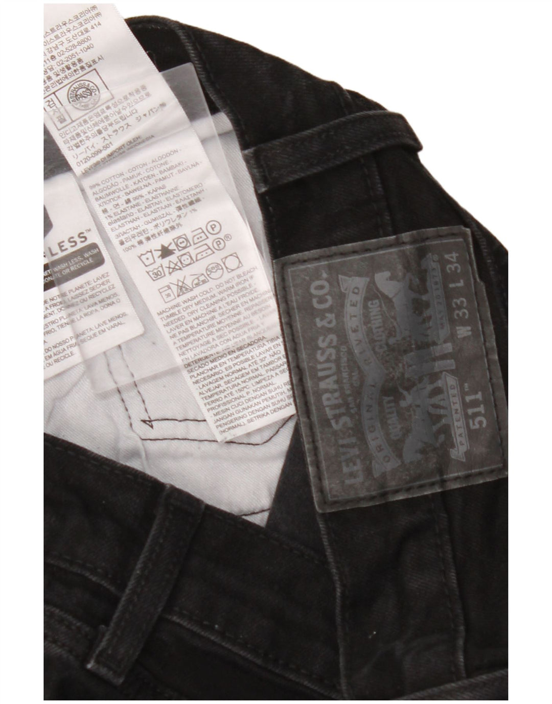 Blugi 511 Slim LEVI'S pentru bărbați W33 L34 bumbac negru