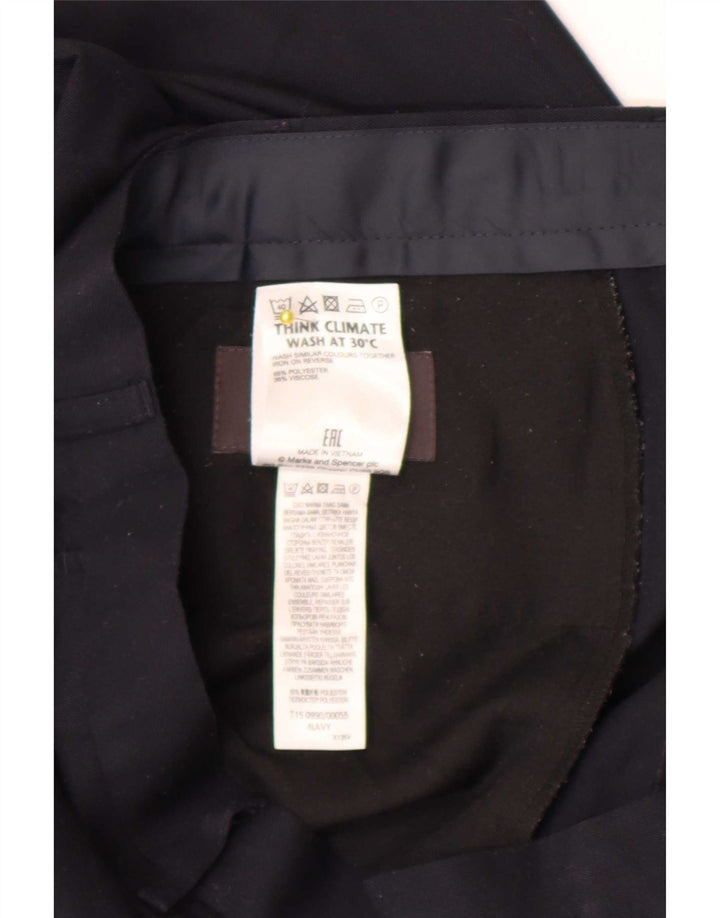 Pantaloni de costum pentru bărbați Marks & Spencer, cu tăiere obișnuită, L42 L31, poliester bleumarin