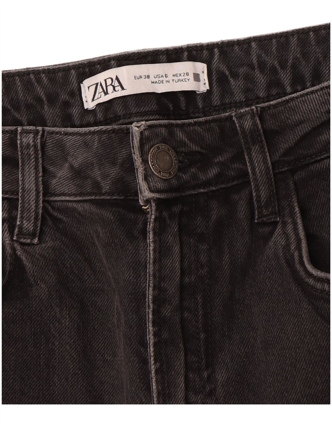 Blugi drepti pentru femei Zara EU 38 Mici W28 L32 Gri