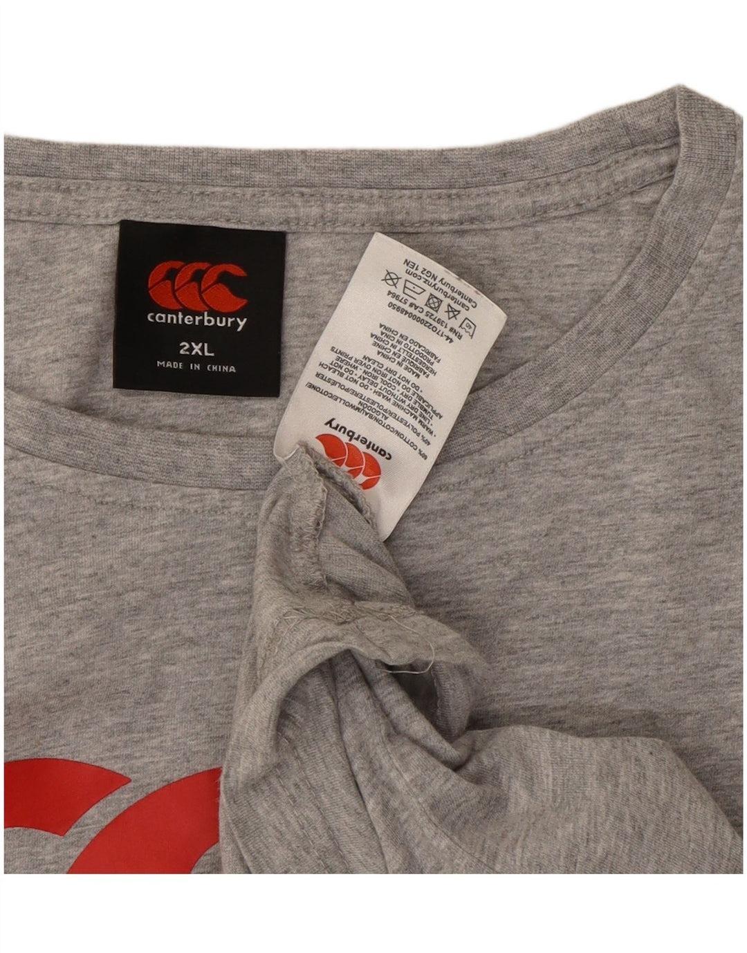 CANTERBURY Tricou grafic pentru bărbați Top 2XL, bumbac cu pete gri