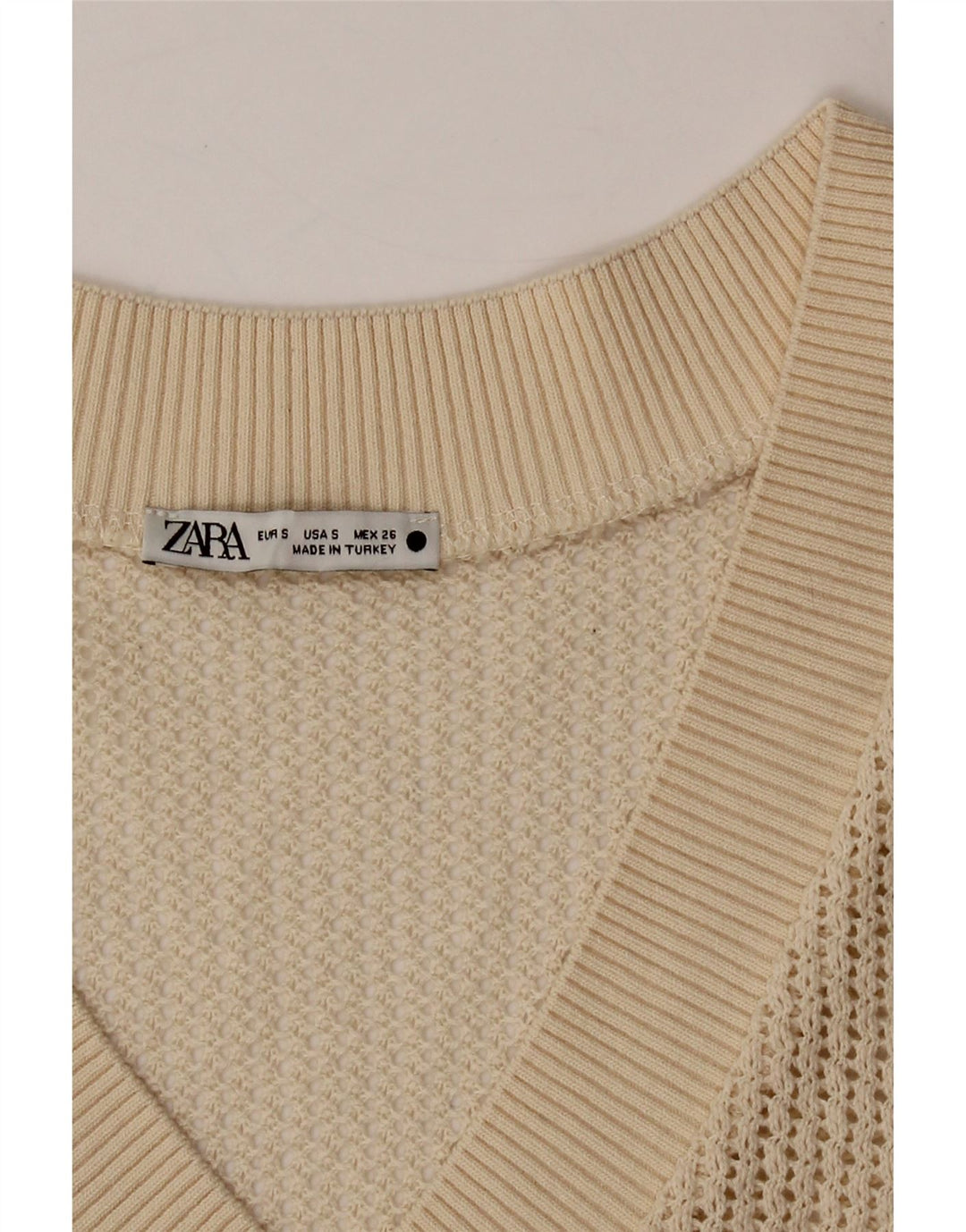ZARA Womens Vest Tank Top UK 10 Small Beige Vintage Zara and Second-Hand Zara from Messina Hembry 