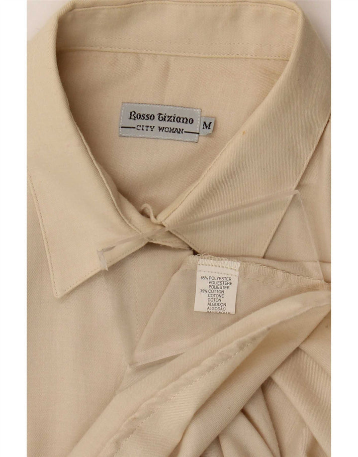 Cămașă vintage pentru femei UK 14 Medium Off White Poliester