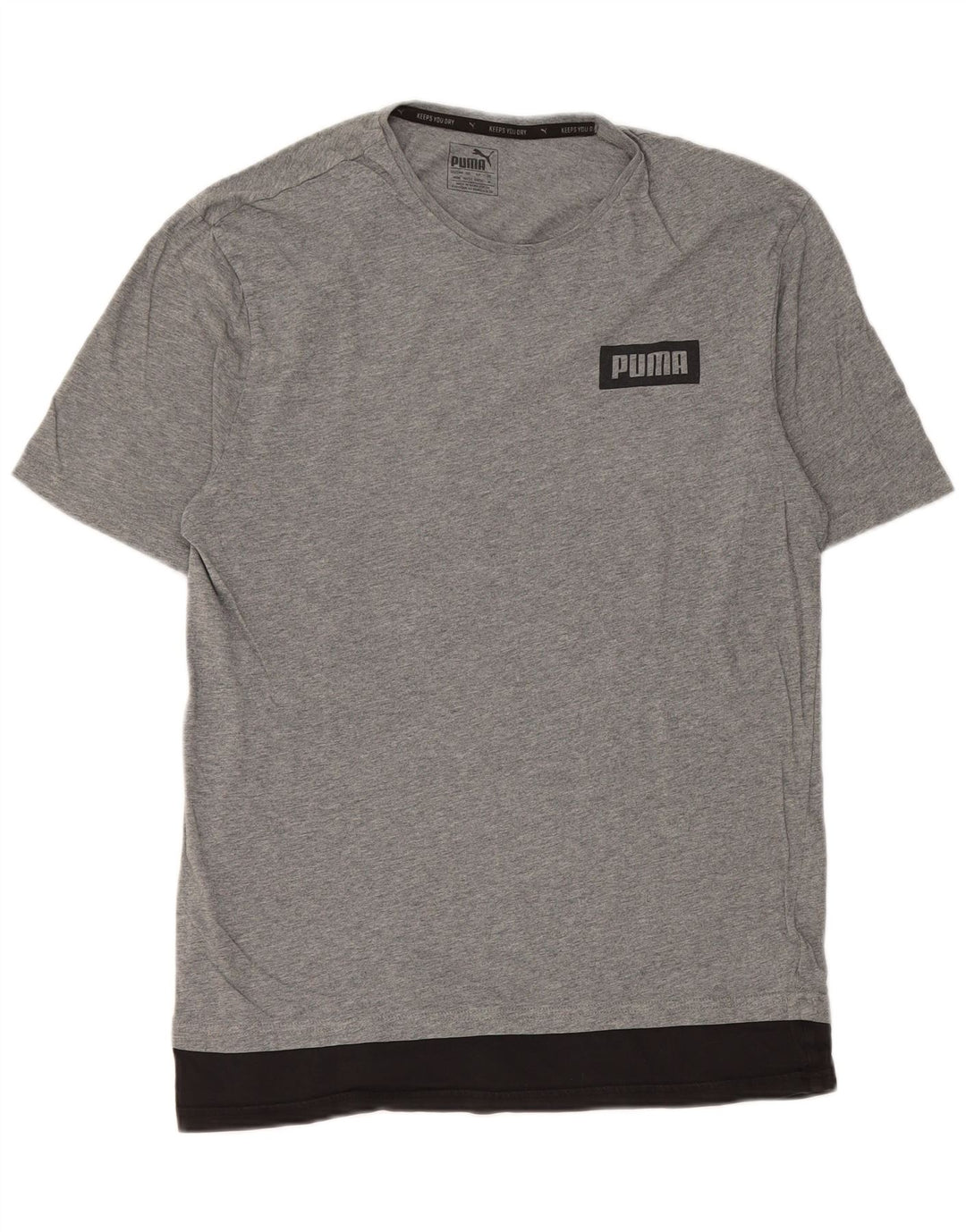 Tricou grafic Puma pentru bărbați Top, gri mediu, bumbac color bloc