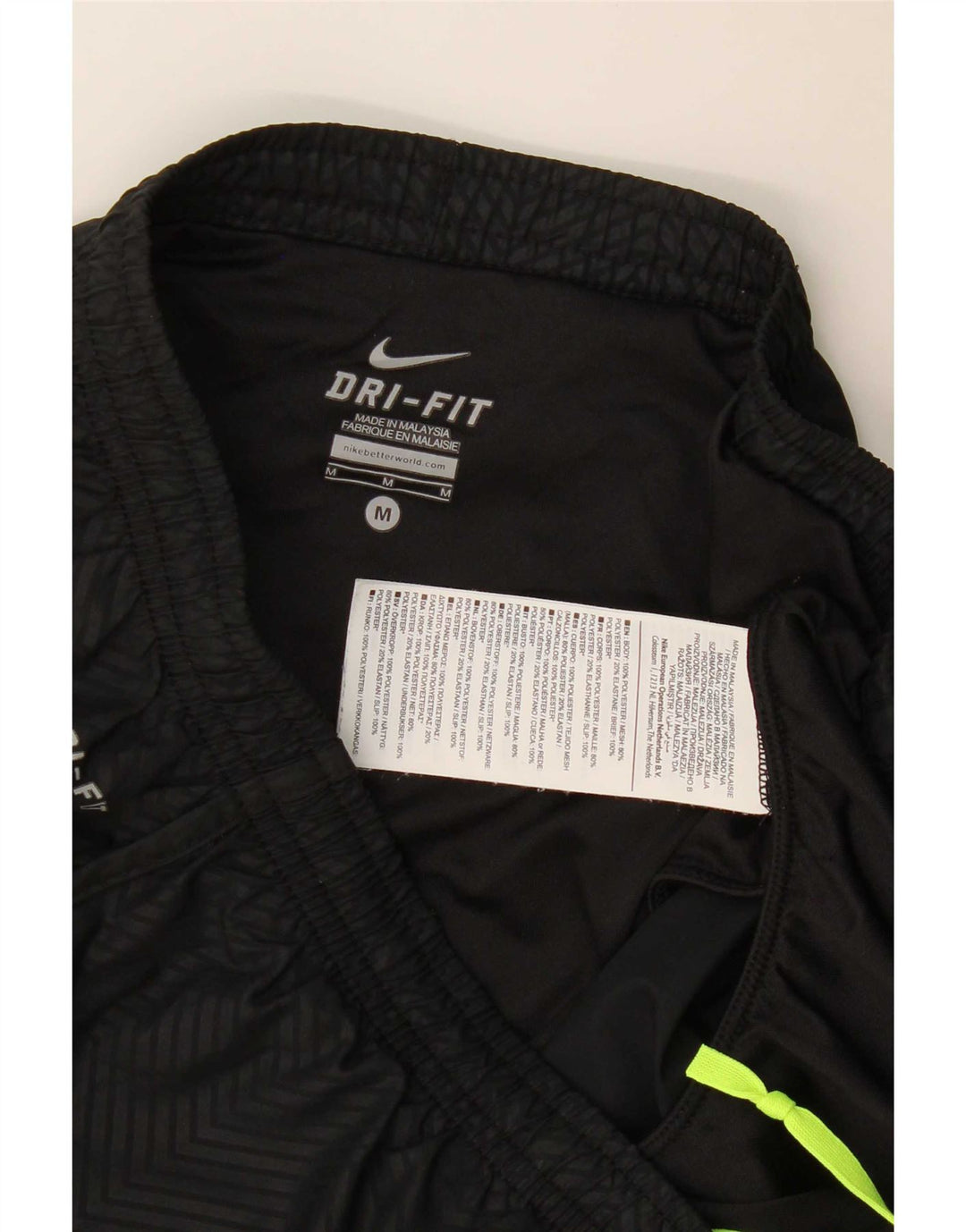 Pantaloni scurți sport Nike Dri Fit pentru femei UK 14 Medium Black Chevron Poliester