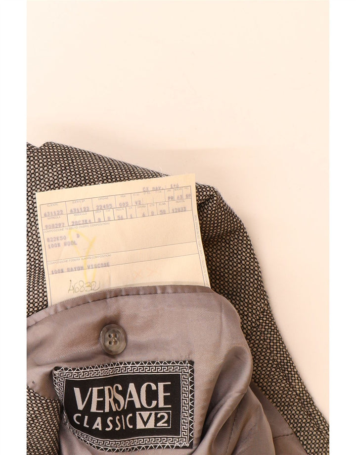 VERSACE Jachetă pentru bărbați cu 3 nasturi, UK 42 XL, lână gri