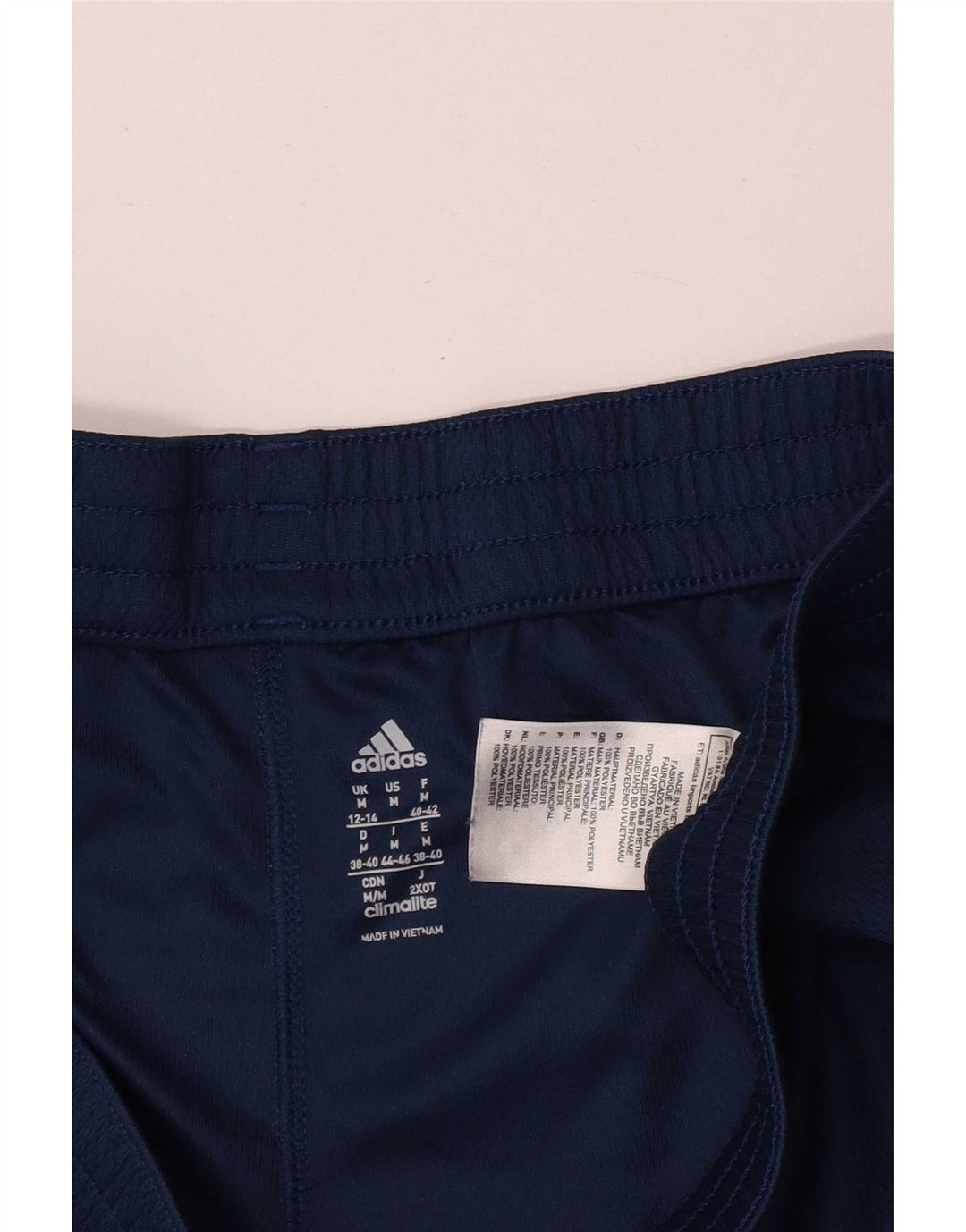 Pantaloni scurți sport Climalite Adidas pentru femei Marea Britanie 12/14, poliester mediu albastru bleumarin